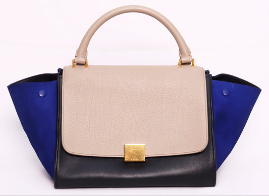 Celine Trapeze Tricolor Small Leather Two way handbag