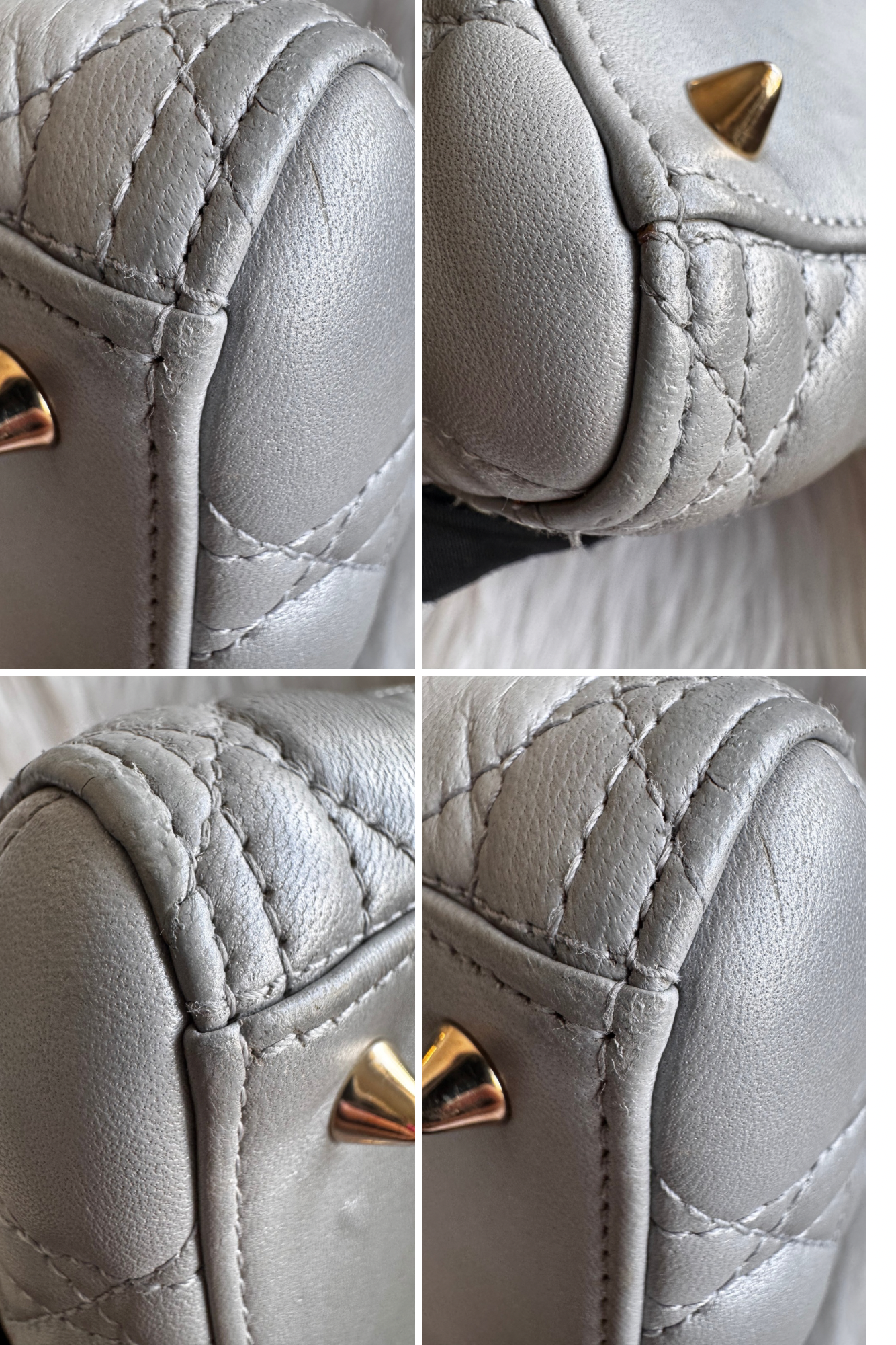 Christian Dior Lady Dior Medium Gray Pearlescent