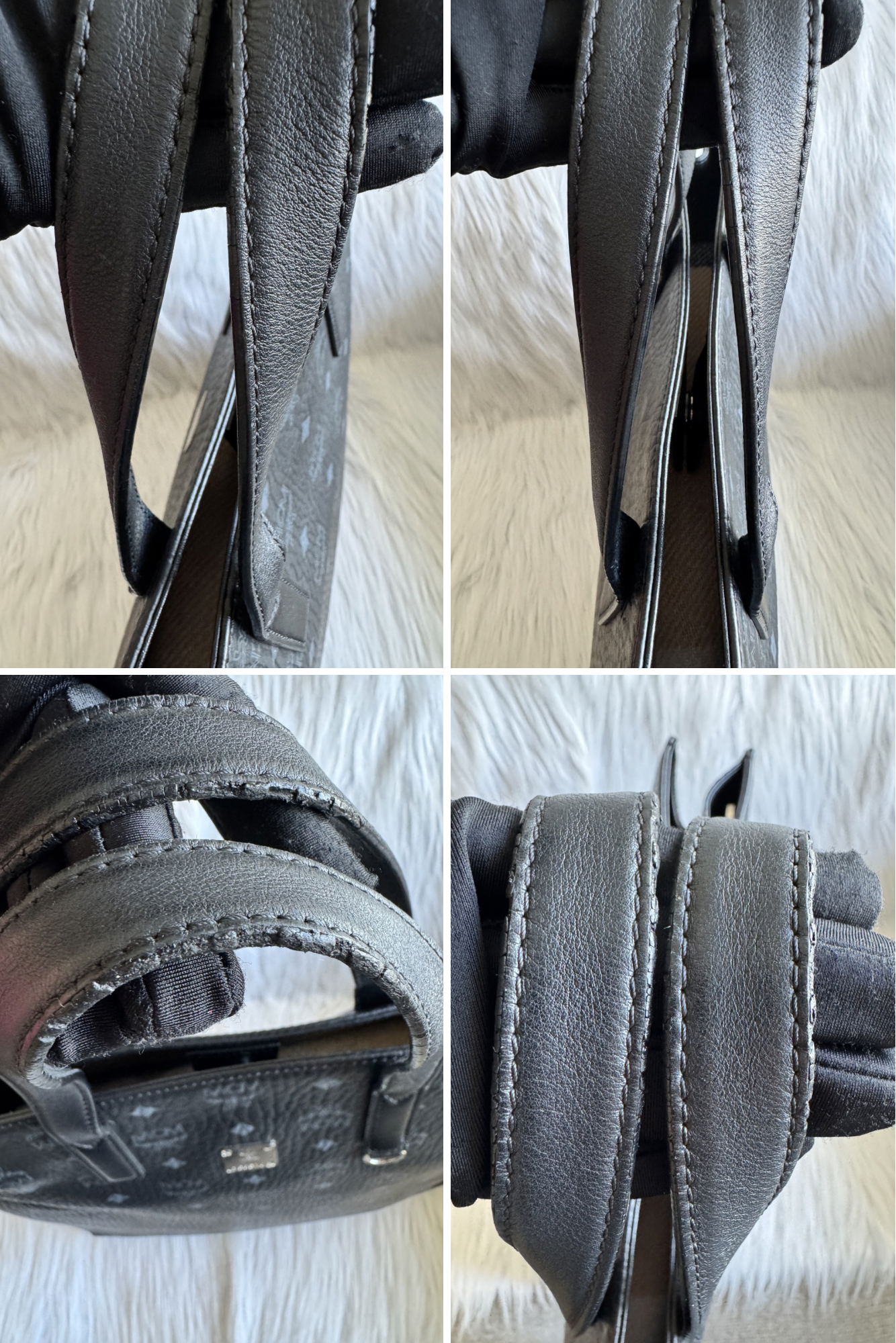 MCM Aren Large Tote Black Two Way Bag