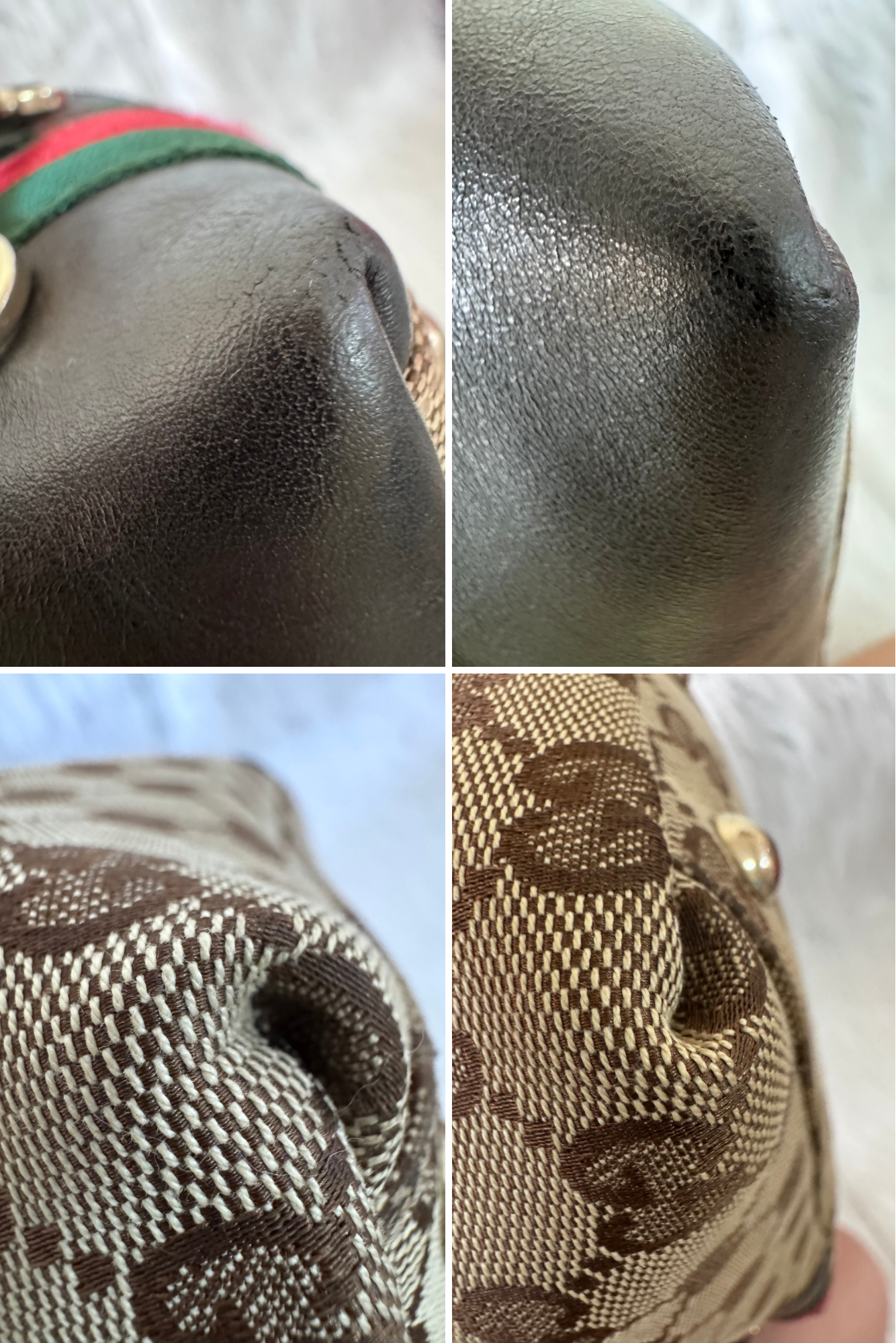 Gucci GG Horsebit Beige Canvas & Leather Tote