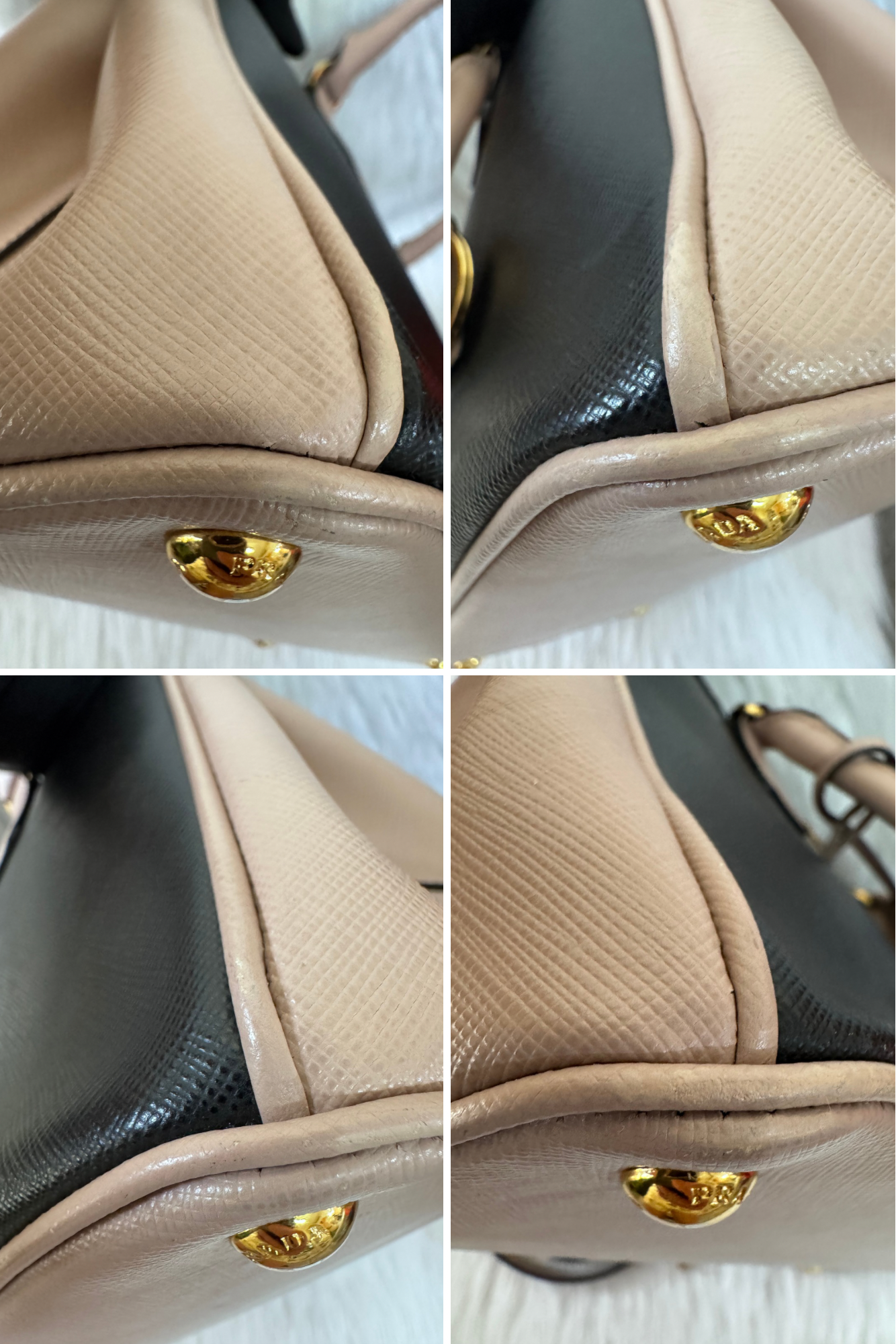 Prada Galleria Medium Black & Pink Saffiano Two way Bag